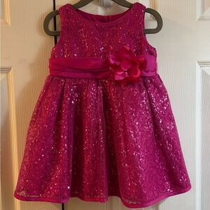 Youngland Fuchsia Sequin Kids Dress